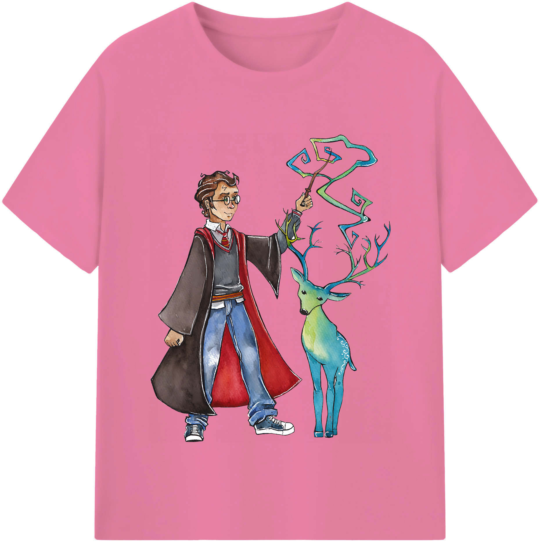 （画像用） Harry Potter ハリー・ポッターシリーズ 綿100％半袖Tシャツ（フロントプリント）